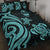 Guam Quilt Bed Set - Turquoise Tentacle Turtle Turquoise - Polynesian Pride