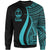 Guam Sweatshirt - Turquoise Polynesian Tentacle Tribal Pattern Unisex Turquoise - Polynesian Pride