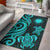 Northern Mariana Islands Area Rug - Turquoise Tentacle Turtle Turquoise - Polynesian Pride