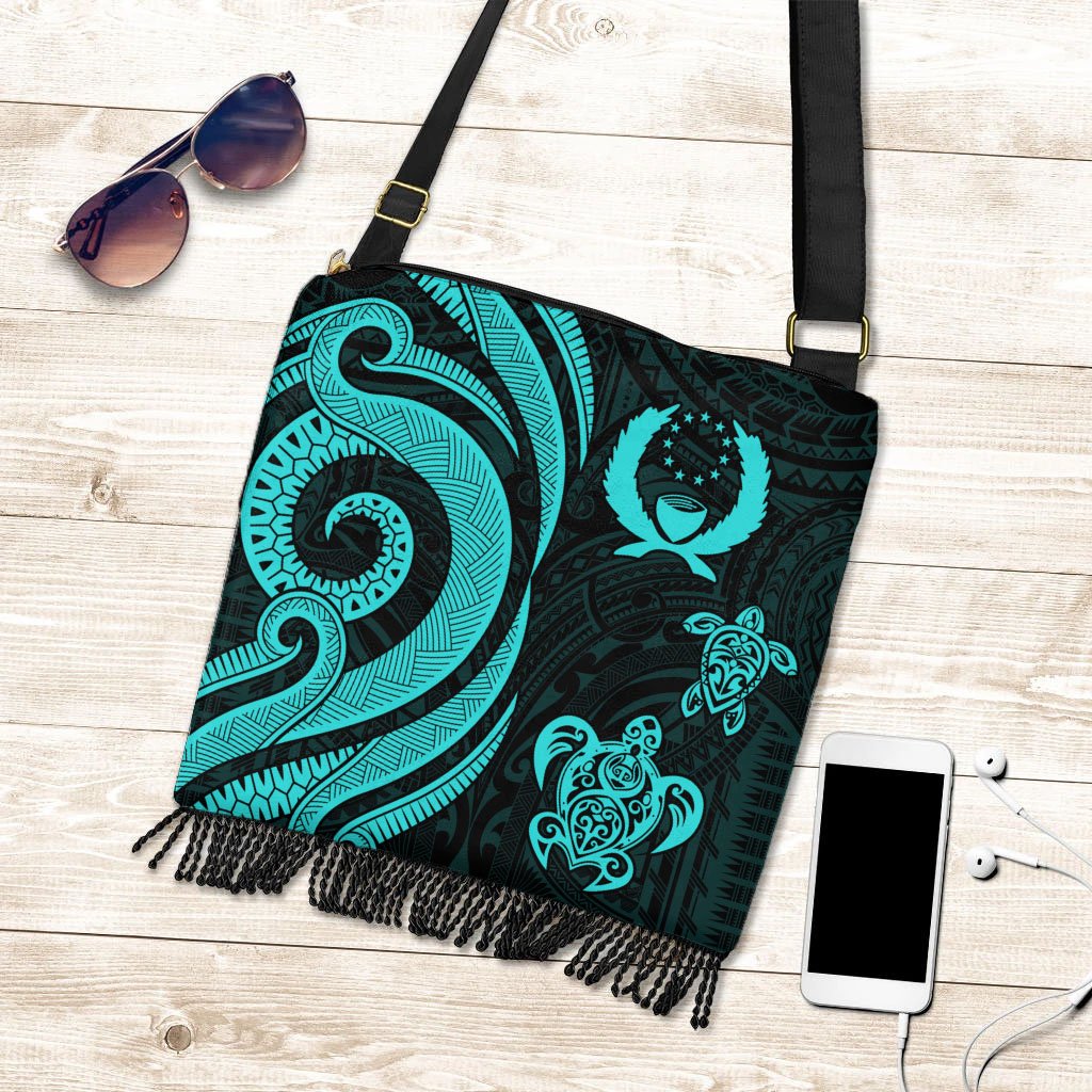 Pohnpei Boho Handbag - Turquoise Tentacle Turtle Boho Handbag One Size Turquoise - Polynesian Pride