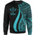 Kosrae Sweatshirt - Turquoise Polynesian Tentacle Tribal Pattern Unisex Turquoise - Polynesian Pride