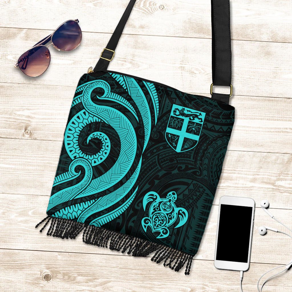 Fiji Boho Handbag - Turquoise Tentacle Turtle Boho Handbag One Size Turquoise - Polynesian Pride