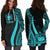 Samoa Women's Hoodie Dress - Turquoise Polynesian Tentacle Tribal Pattern - Polynesian Pride