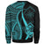 Guam Sweatshirt - Turquoise Polynesian Tentacle Tribal Pattern - Polynesian Pride