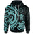 Cook Islands Hoodie Turquoise Tentacle Turtle Unisex Turquoise - Polynesian Pride