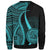 American Samoa Sweatshirt - Turquoise Polynesian Tentacle Tribal Pattern - Polynesian Pride