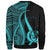 Pohnpei Sweatshirt - Turquoise Polynesian Tentacle Tribal Pattern - Polynesian Pride