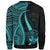 Marshall Islands Sweatshirt - Turquoise Polynesian Tentacle Tribal Pattern Crest - Polynesian Pride