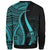 Niue Custom Personalised Sweatshirt - Turquoise Polynesian Tentacle Tribal Pattern - Polynesian Pride