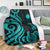 Marshall Islands Premium Blanket - Turquoise Tentacle Turtle Crest - Polynesian Pride