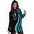 American Samoa Women's Hoodie Dress - Turquoise Polynesian Tentacle Tribal Pattern - Polynesian Pride