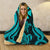 Wallis and Futuna Hooded Blanket - Turquoise Tentacle Turtle - Polynesian Pride