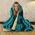 American Samoa Hooded Blanket - Turquoise Tentacle Turtle - Polynesian Pride