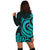 Cook Islands Women Hoodie Dress - Turquoise Tentacle Turtle - Polynesian Pride