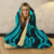 Papua New Guinea Hooded Blanket - Turquoise Tentacle Turtle - Polynesian Pride