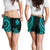 Wallis and Futuna Women's Short - Turquoise Tentacle Turtle - Polynesian Pride