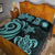 Northern Mariana Islands Quilt Bed Set - Turquoise Tentacle Turtle - Polynesian Pride