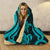 Guam Hooded Blanket - Turquoise Tentacle Turtle - Polynesian Pride