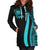 Samoa Women's Hoodie Dress - Turquoise Polynesian Tentacle Tribal Pattern - Polynesian Pride