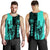 Hawaii King Polynesian Men's Tank Top - Lawla Style Turquoise - AH Turquoise - Polynesian Pride