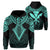 Hawaii Polynesian Hoodie Limited Tab Style Turquoise Unisex Black - Polynesian Pride