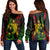 Hawaii - Turtle Sea Women's Off Shoulder Sweatshirt AH Black - Polynesian Pride