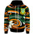 Tuvalu Zip Hoodie vortex Style Unisex Green Orange - Polynesian Pride