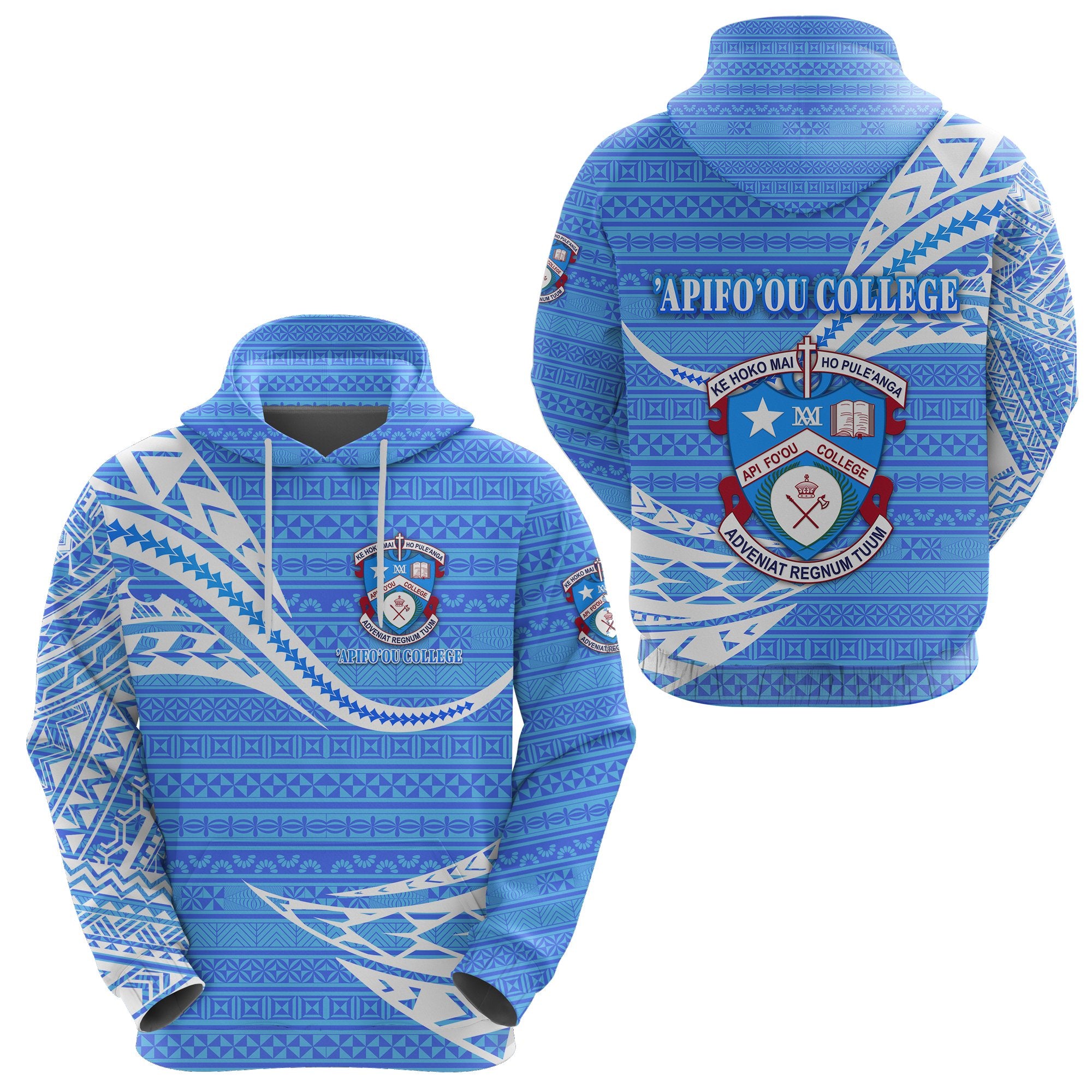 Apifoou College Tonga Hoodie Unique Version Blue Unisex Blue - Polynesian Pride