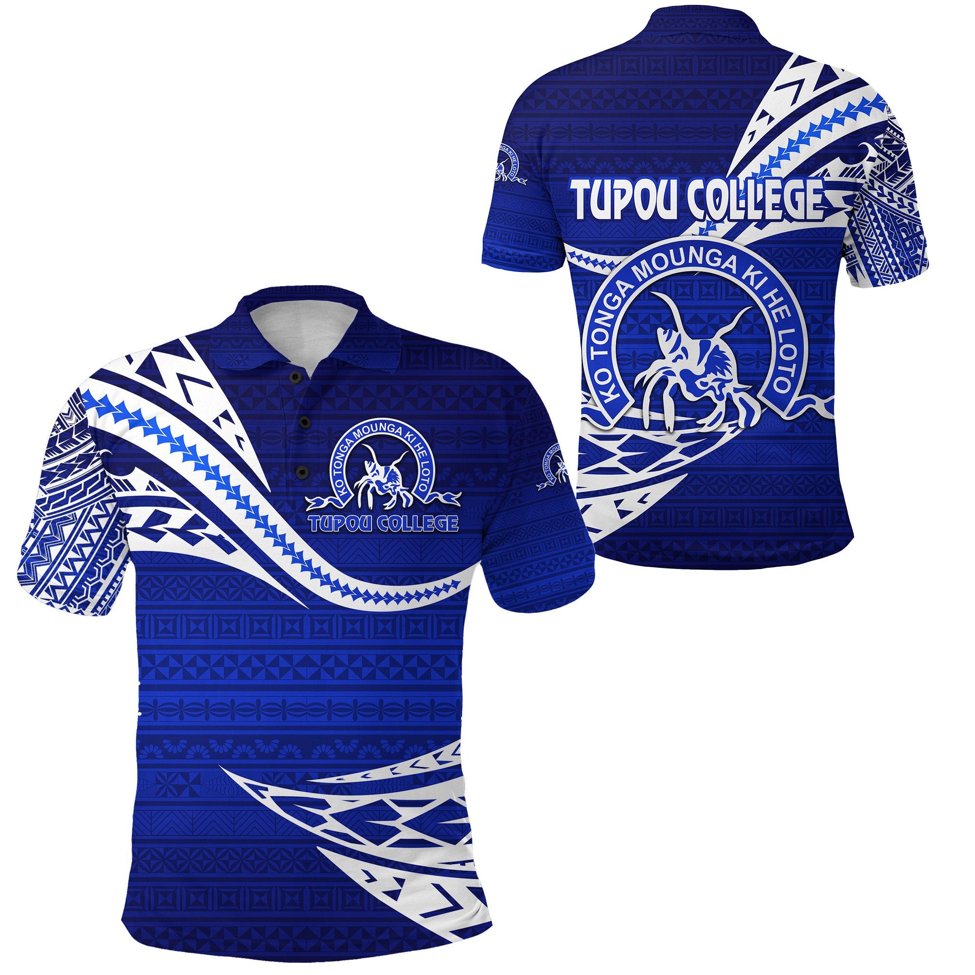 Kolisi Ko Tupou College Tonga Polo Shirt Unique Version Blue Unisex Blue - Polynesian Pride