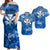 Custom Hawaii Matching Hawaiian Shirt and Dress Map and Turtle Blue Flowers LT13 Blue - Polynesian Pride