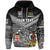 Custom Vanuatu Fiji Hoodie Together Black LT8 - Polynesian Pride