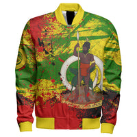 Vanuatu Independence Day Grunge Sleeve Zip Bomber Jacket LT10 Unisex Yellow - Polynesian Pride