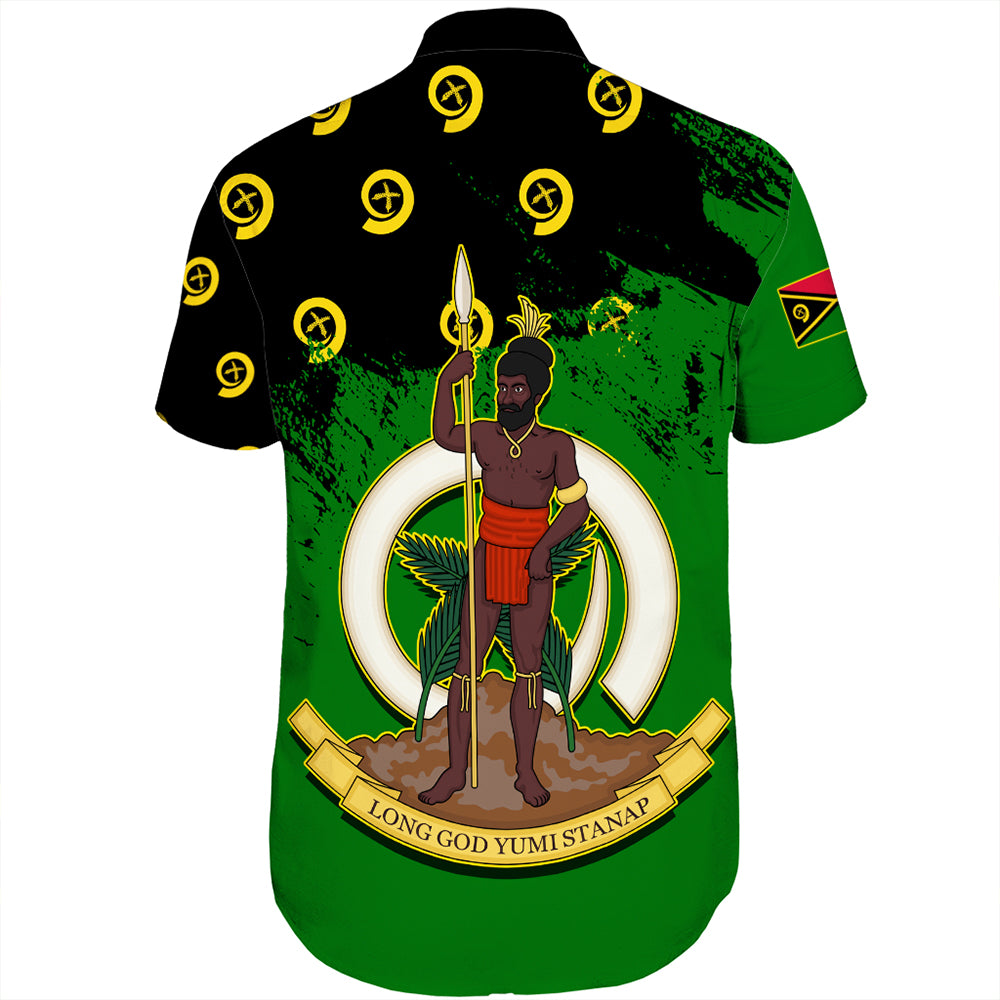 Vanuatu Flag Pattern Style Short Sleeve Shirt LT10 - Polynesian Pride