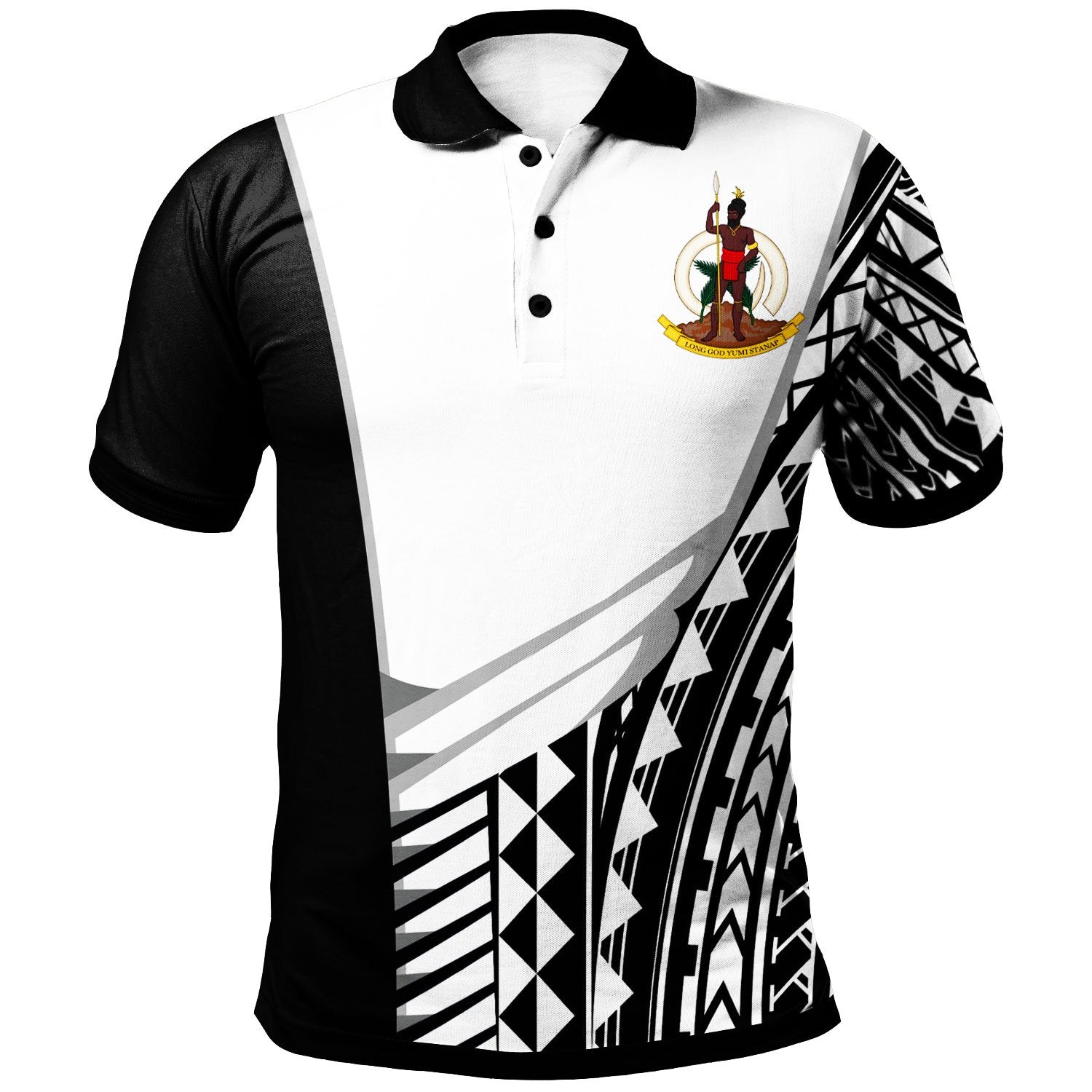 Vanuatu Custom Polo Shirt Athletes Style Unisex White - Polynesian Pride