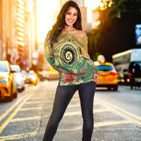 Vanuatu Polynesian Hibiscus Women Off Shoulder LT10 - Polynesian Pride