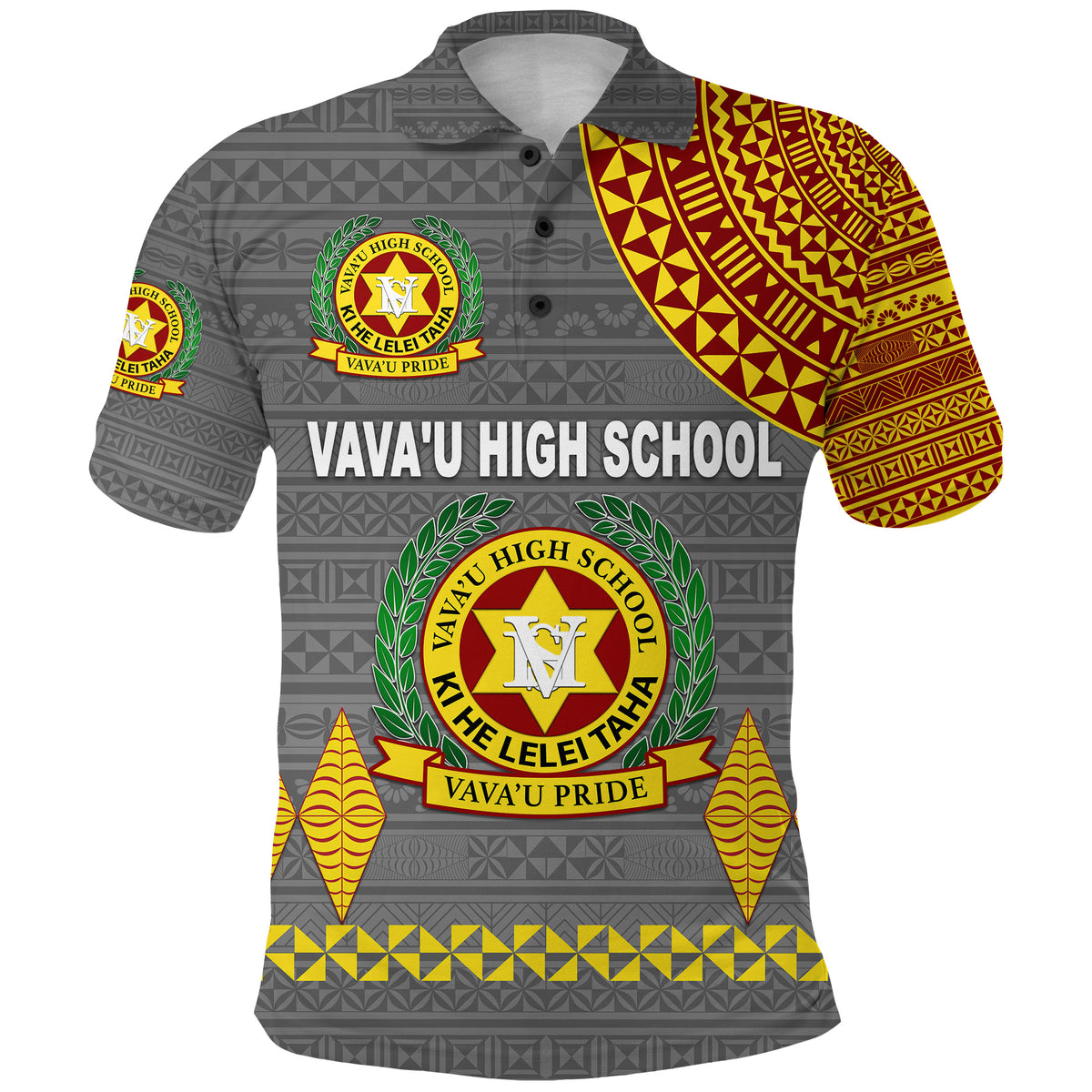 Tonga Vavau High School Polo Shirt Simple Style Grey LT8 - Polynesian Pride