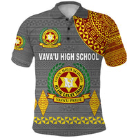 Tonga Vavau High School Polo Shirt Simple Style Grey LT8 - Polynesian Pride