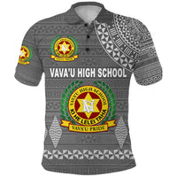 Tonga Vavau High School Polo Shirt Simple Style Full Grey LT8 - Polynesian Pride