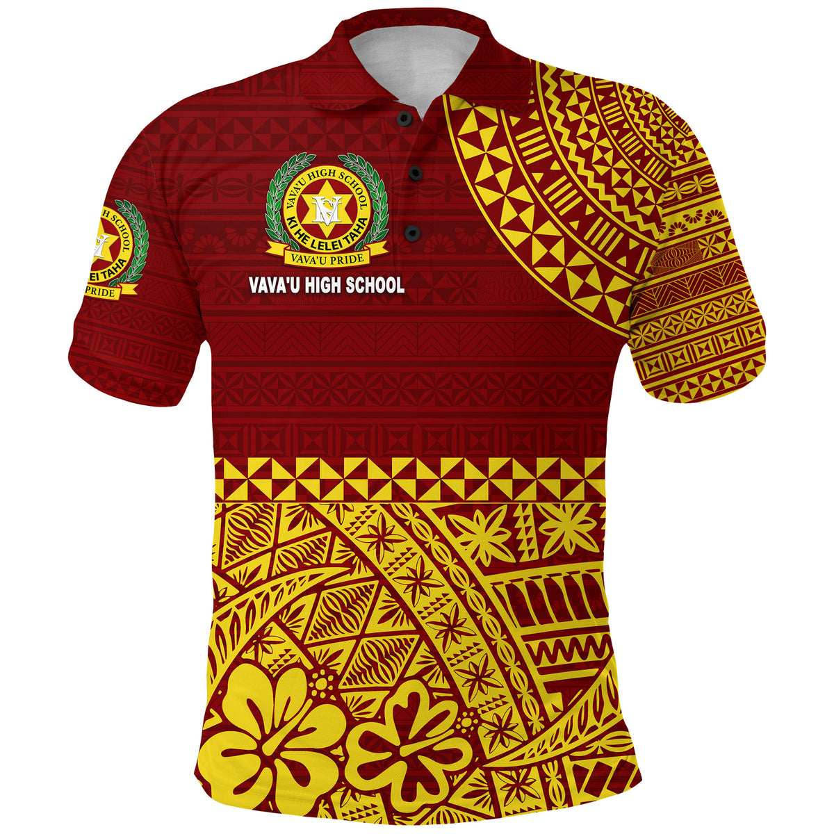 Tonga Vavau High School Polo Shirt Kupesi Vibes Maroon LT8 - Polynesian Pride