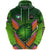 Custom Fiji Vuci Rugby Club Zip Hoodie Creative Style Green, Custom Text and Number LT8 - Polynesian Pride