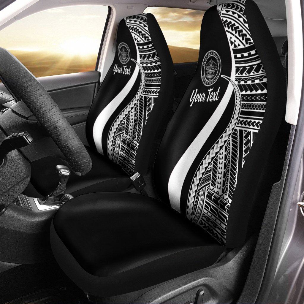 Palau Custom Personalised Car Seat Covers - White Polynesian Tentacle Tribal Pattern Crest Universal Fit White - Polynesian Pride