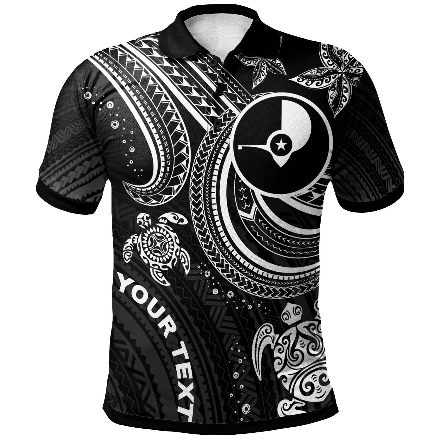 Yap Custom Polo Shirt White Turtle Unisex White - Polynesian Pride