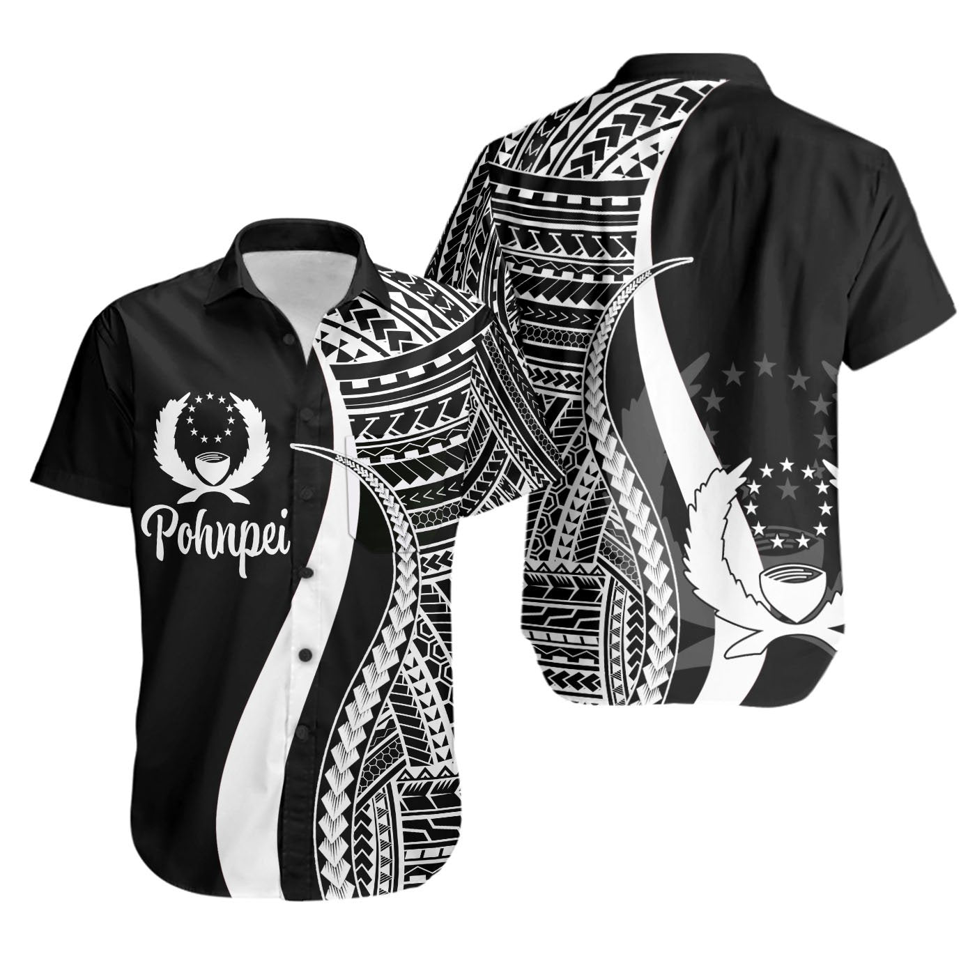 Pohnpei Short Sleeve Shirts - White Polynesian Tentacle Tribal Pattern Unisex White - Polynesian Pride