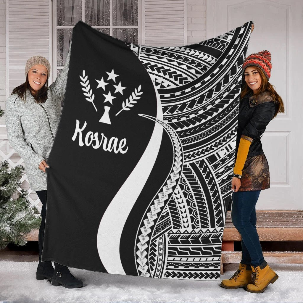 Kosrae Premium Blanket - White Polynesian Tentacle Tribal Pattern White - Polynesian Pride