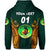 Custom Papua New Guinea Waghi Tumbes Zip Hoodie Rugby Green, Custom Text and Number LT8 - Polynesian Pride