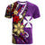 Wallis and Futuna T Shirt Tribal Flower With Special Turtles Purple Color Unisex Purple - Polynesian Pride