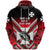 Custom Wallis and Futuna Rugby Zip Hoodie, Custom Text and Number Creative Style Unisex Red - Polynesian Pride