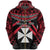 Wallis and Futuna Polynesian Zip Hoodie Vibes Version Unisex Red - Polynesian Pride