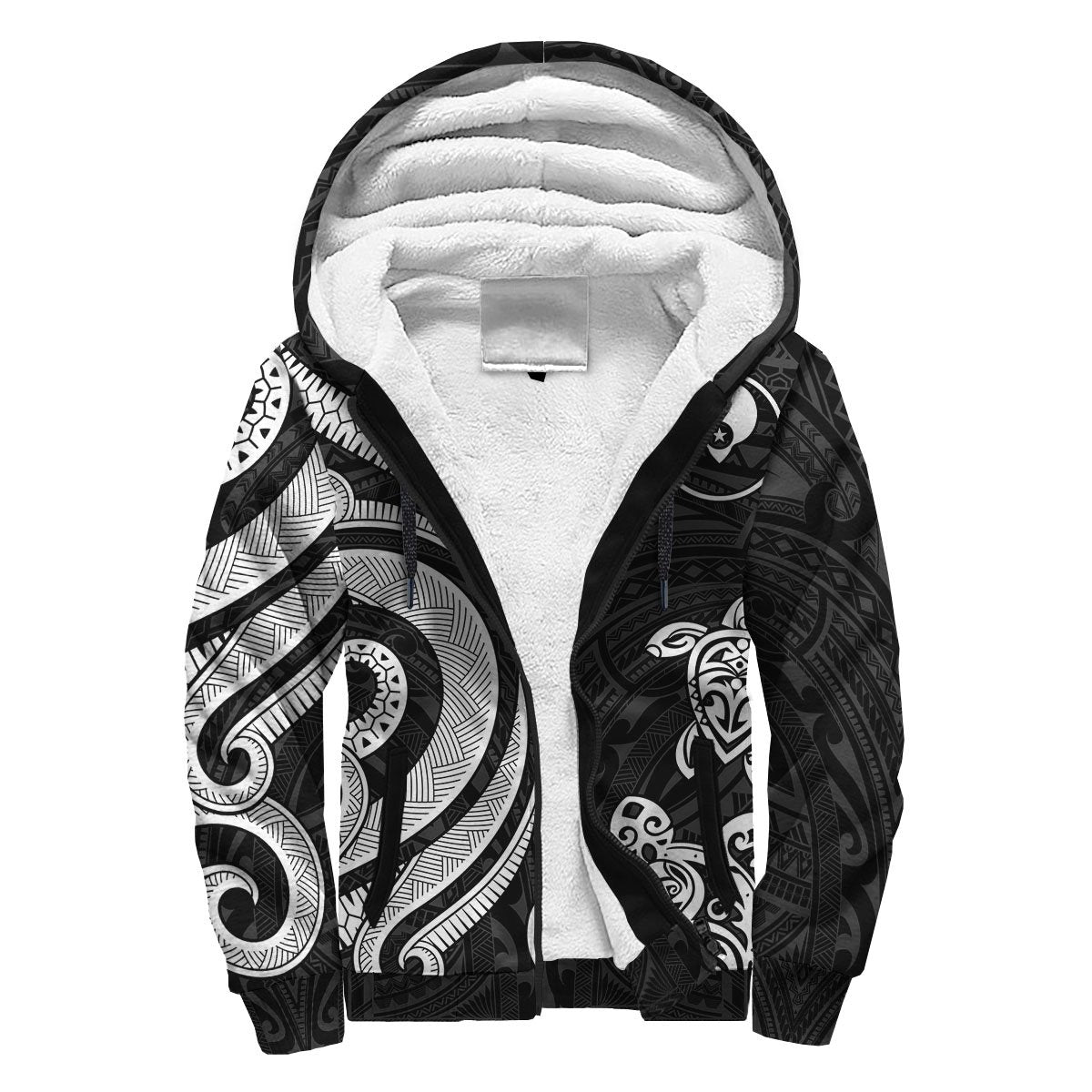 Yap Sherpa Hoodie - White Tentacle Turtle White - Polynesian Pride