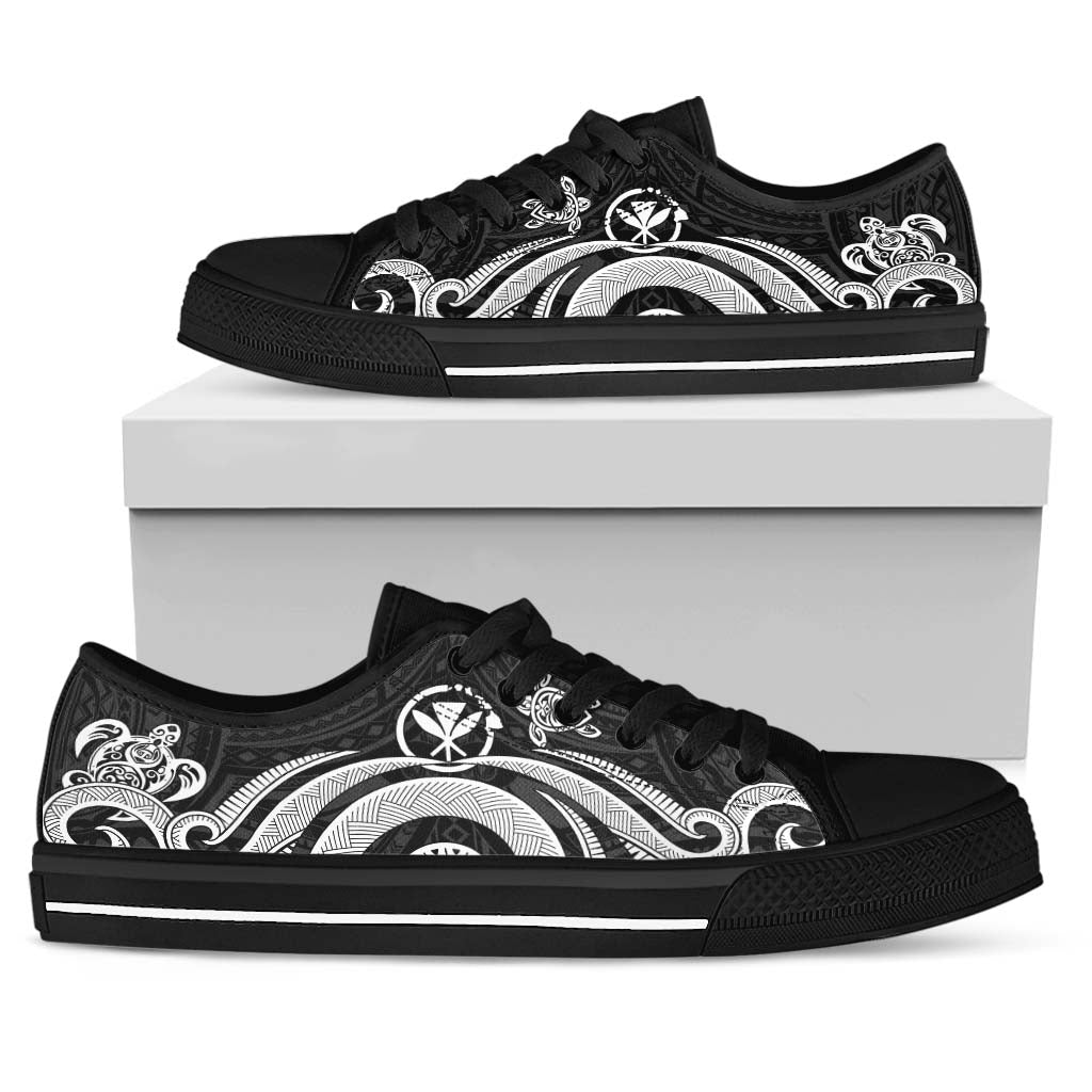 Hawaii Low Top Canvas Shoes - White Tentacle Turtle - Polynesian Pride